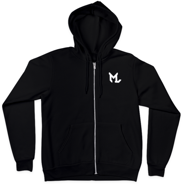 トップス MLVINCE classic logo zip up hoodie The Alley Vintage Logo Zip Up Hoodie with Printed Sleeves