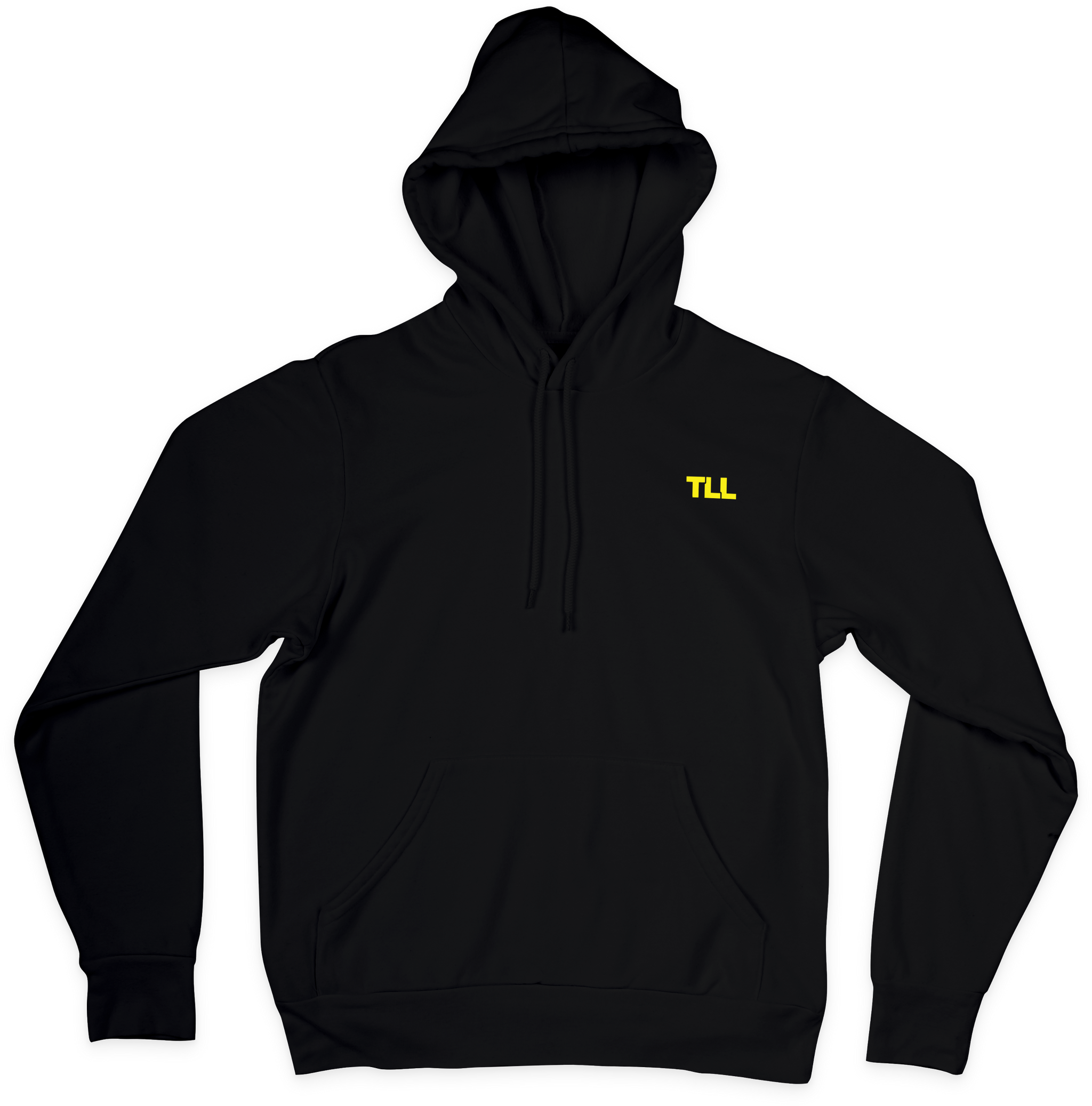 TLLblackhoodieyellowlogoessent