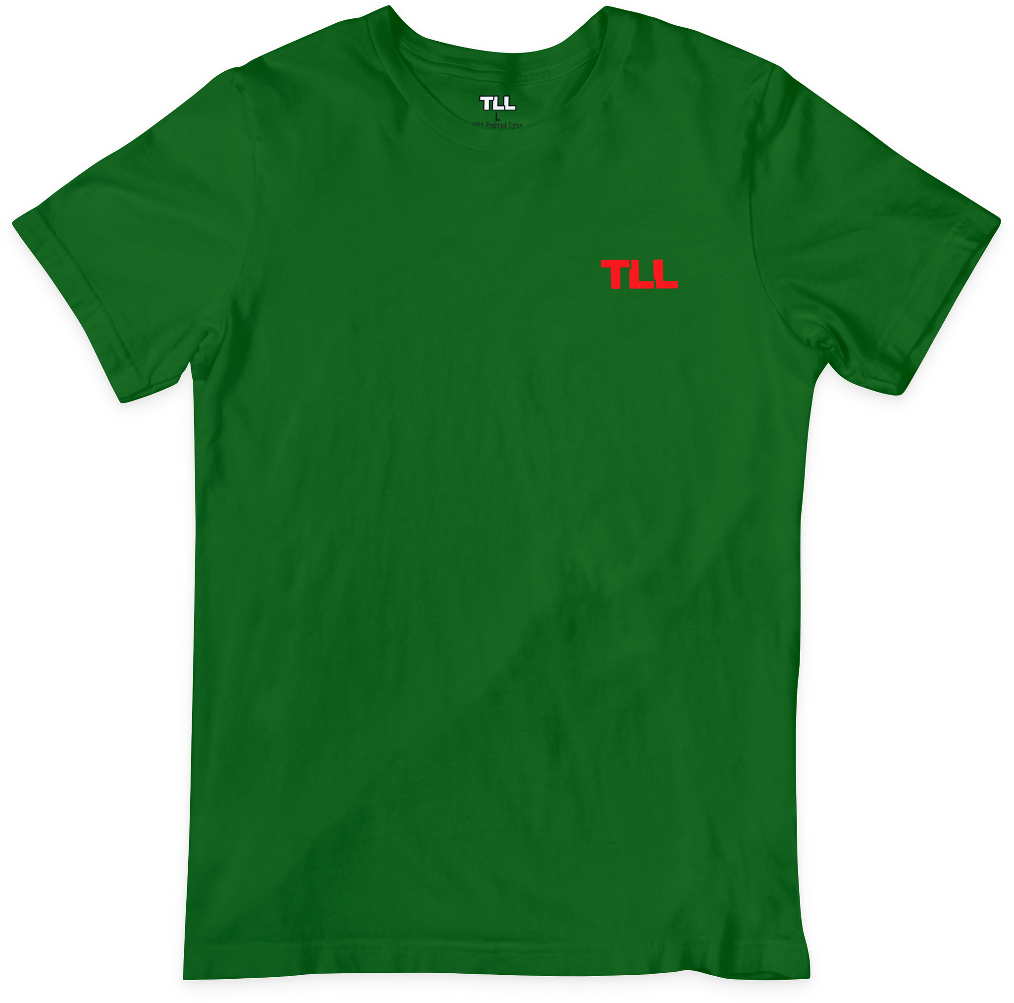 TLLgreenshirtredlogoessentials
